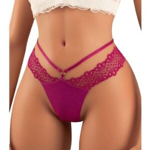 Sexy Lace G-String T-Back Strappy Panties Thongs Purple NWT